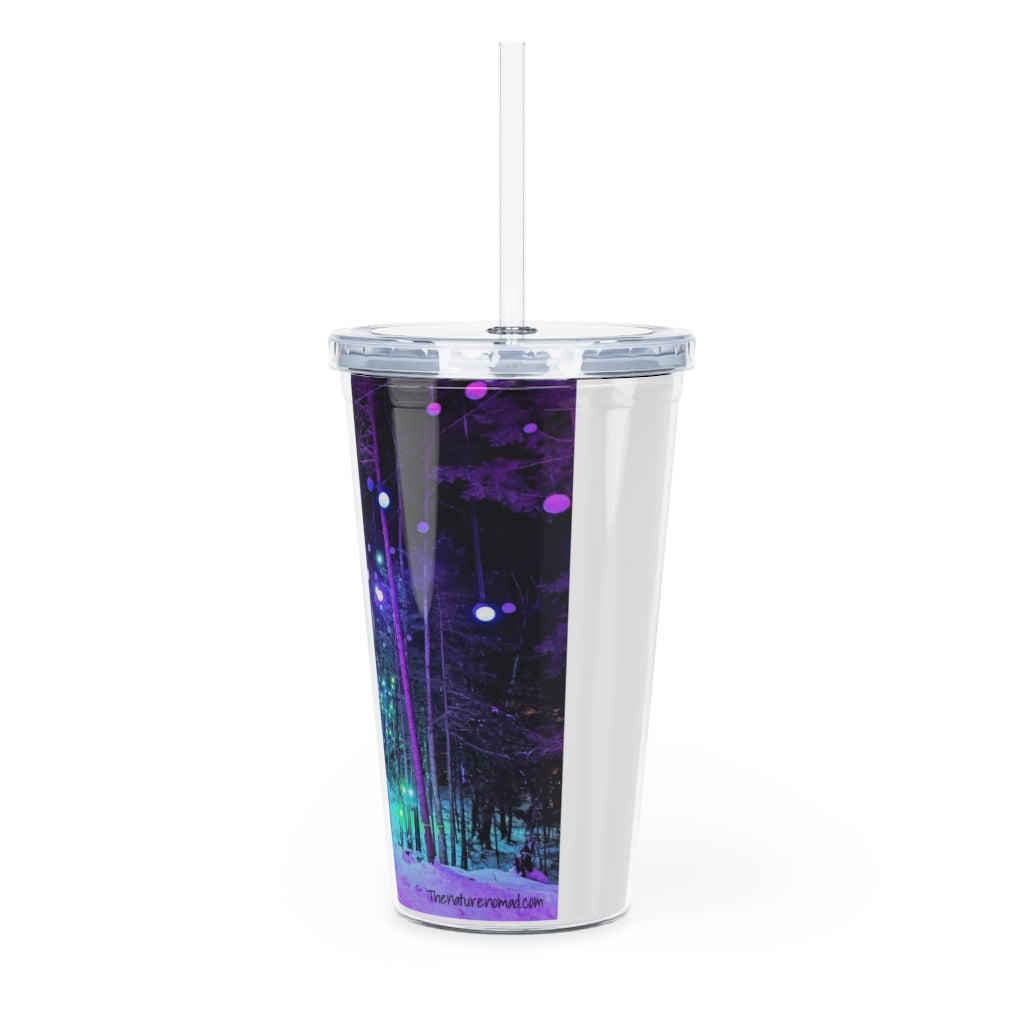 Plastic Tumbler with Straw Ice Castles, Woodstock, New Hampshire