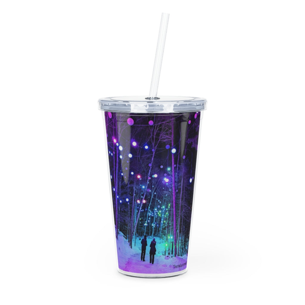 Plastic Tumbler with Straw Ice Castles, Woodstock, New Hampshire