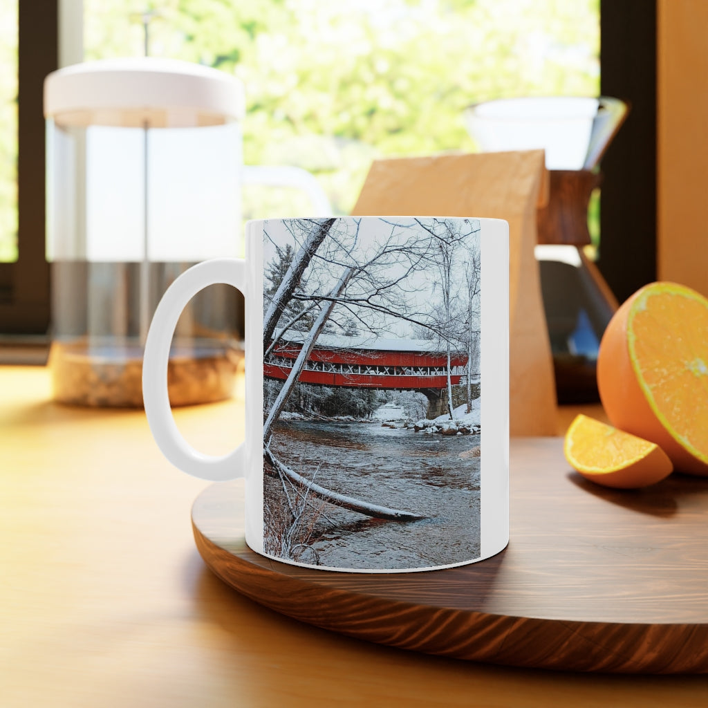 Jackson Bridge White Ceramic Mug, 11oz and 15oz