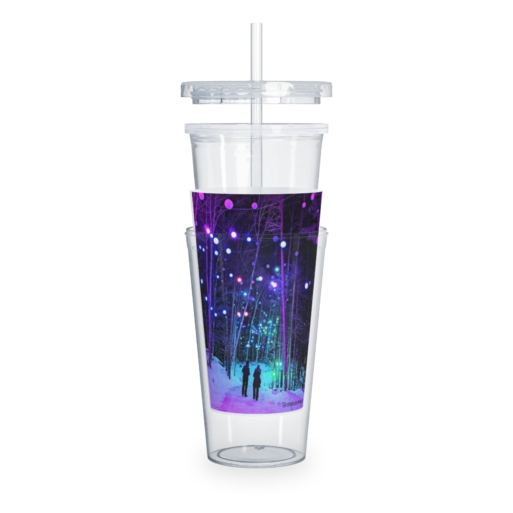 Plastic Tumbler with Straw Ice Castles, Woodstock, New Hampshire