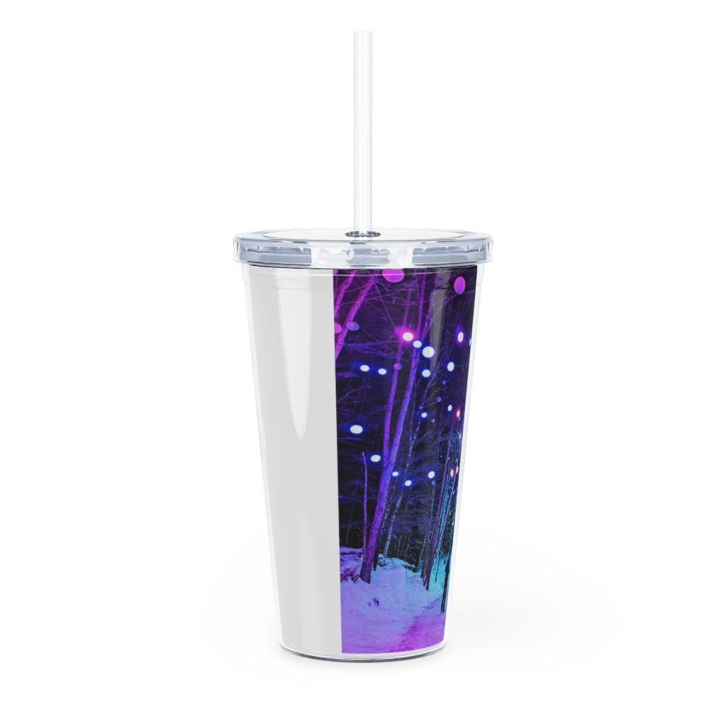 Plastic Tumbler with Straw Ice Castles, Woodstock, New Hampshire