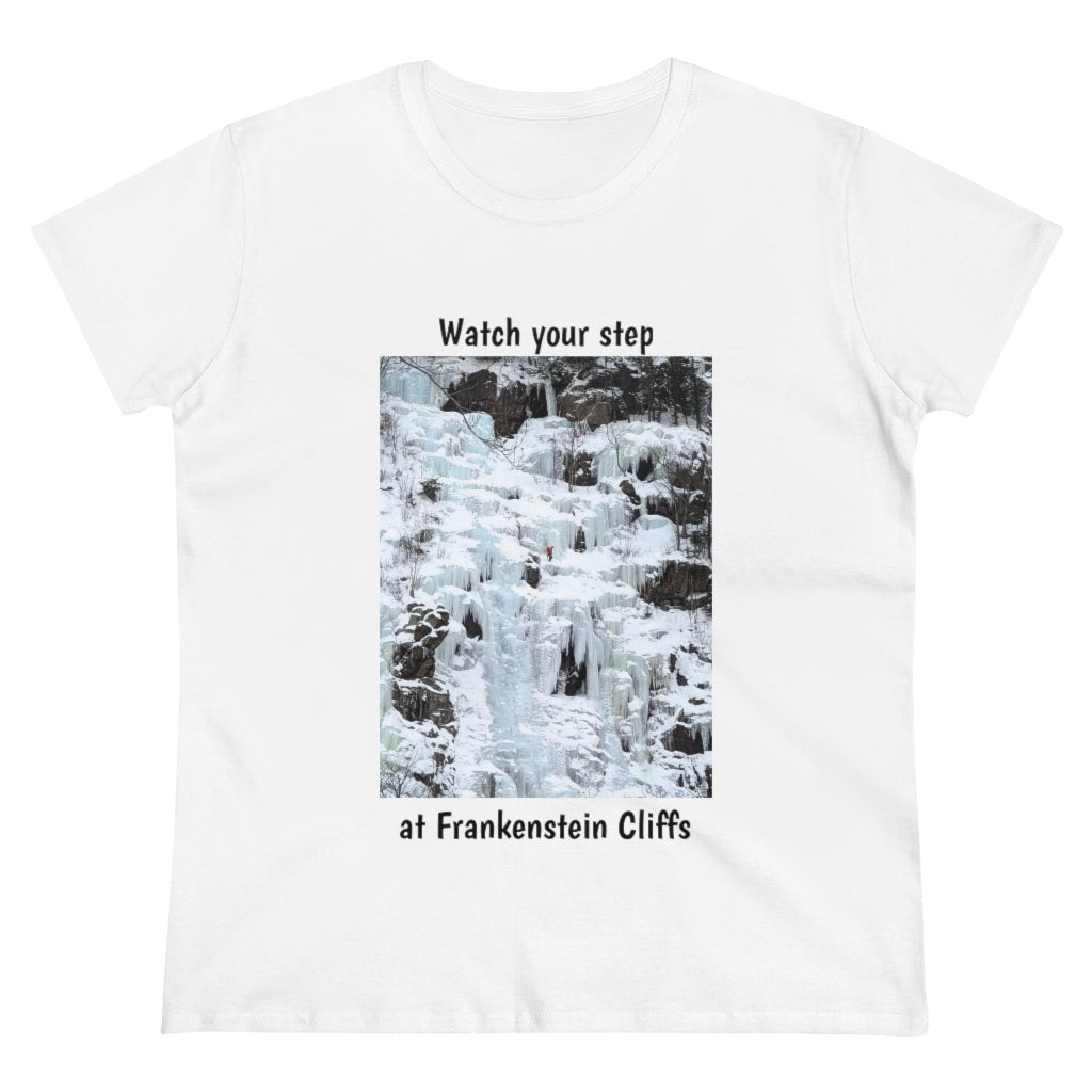 Women's Heavy Cotton Tee Ice Climber, Crawford Notch