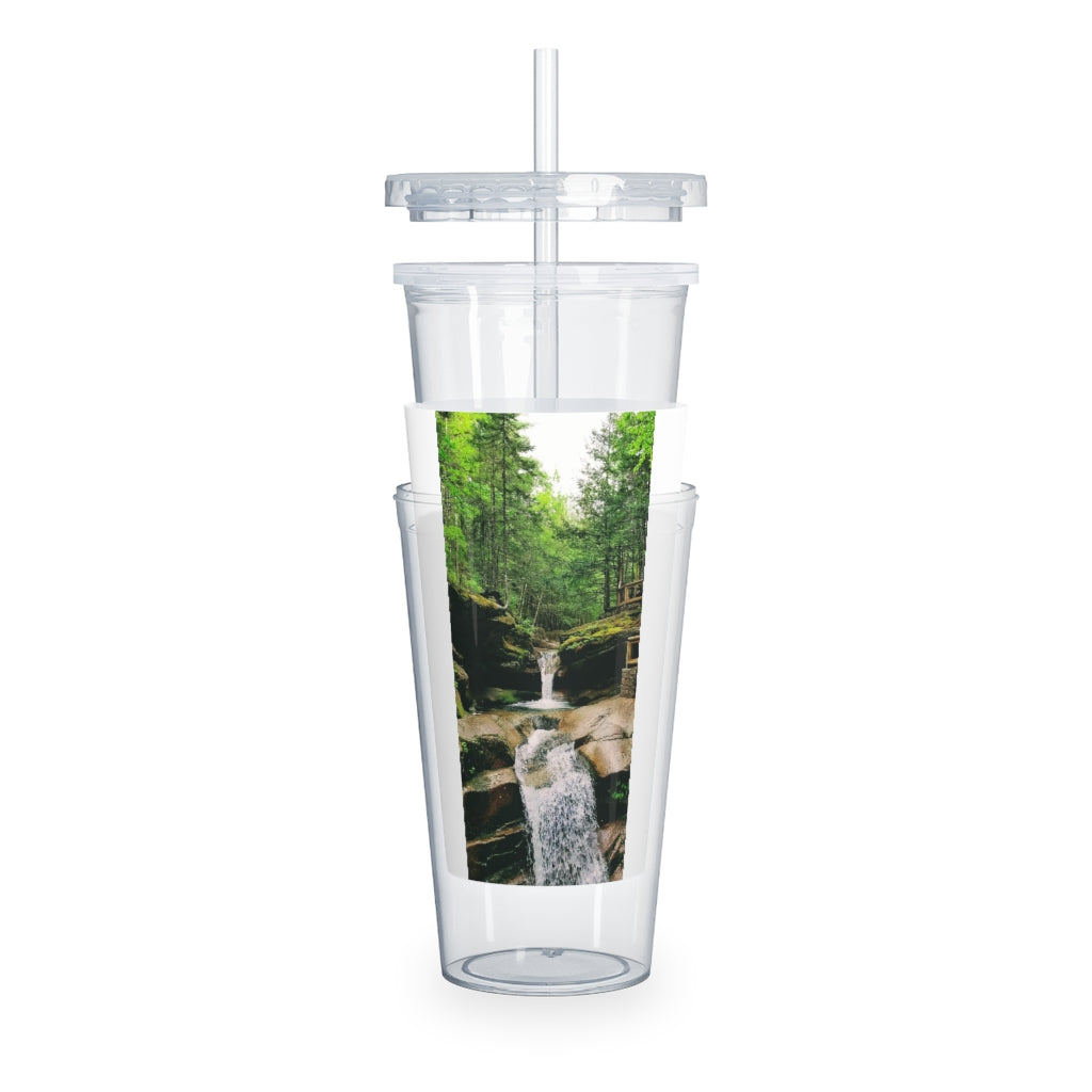 Plastic Tumbler with Straw Sabbaday Falls, New Hampshire